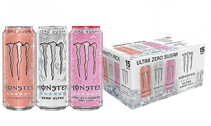 16oz Sugar-Free Energy (15 Cans) - Caffeine, Zero Cal