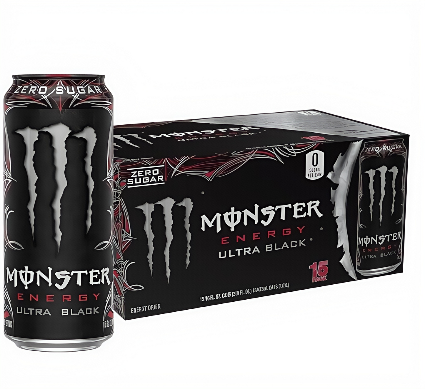 16oz Sugar-Free Energy (15 Cans) - Caffeine, Zero Cal